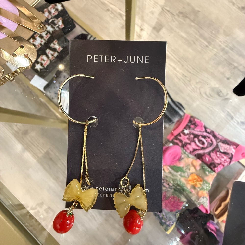 Peter+June Tomato and Pasta Earrings